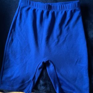 Shein Royal Blue Ribbed Biker Short- LONG